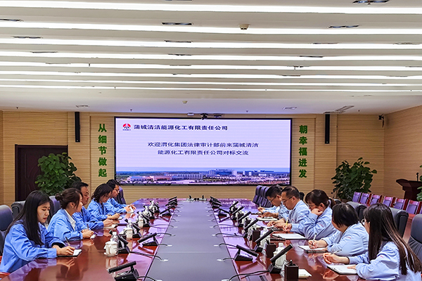 2023年6月16日  法律審計(jì)部人員 段進(jìn)元  王穎莉  楊愛(ài)玲  王翠翠，王宏宏，前往蒲城清潔能源化工有限責(zé)任公司對(duì)標(biāo)交流，蒲城清潔能源化工有限責(zé)任公司審計(jì)部部長(zhǎng)劉廣林、法律風(fēng)控部部長(zhǎng)曹磊等人員參加座談會(huì)。.jpg